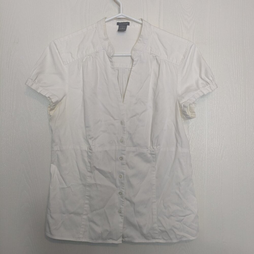 Ann Taylor White Summer Blouse